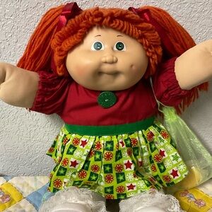VTG Cabbage Patch Kid Girl First Edition 1983 Red Hair Green Eyes Head Mold #3